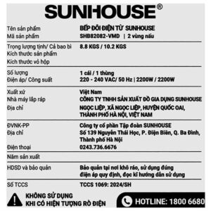 Alternative view of Bếp từ đôi âm Sunhouse SHB82082-VMD 4400W 05
